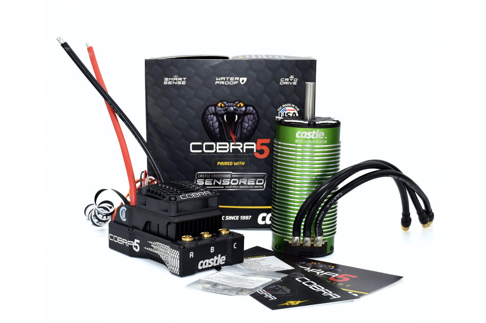 Castle Creations Cobra 5 8S 33.6V ESC 20A PEAK BEC w/2028-1100KV 010-0179-02
