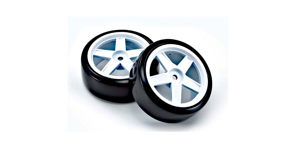 Kyosho Premounted Drift Tire 5-Spoke White 2pcs Default Title