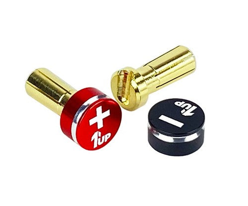 1UP Racing LowPro Bullet Plugs & Grips, 5mm, Red/Black 190432 Default Title