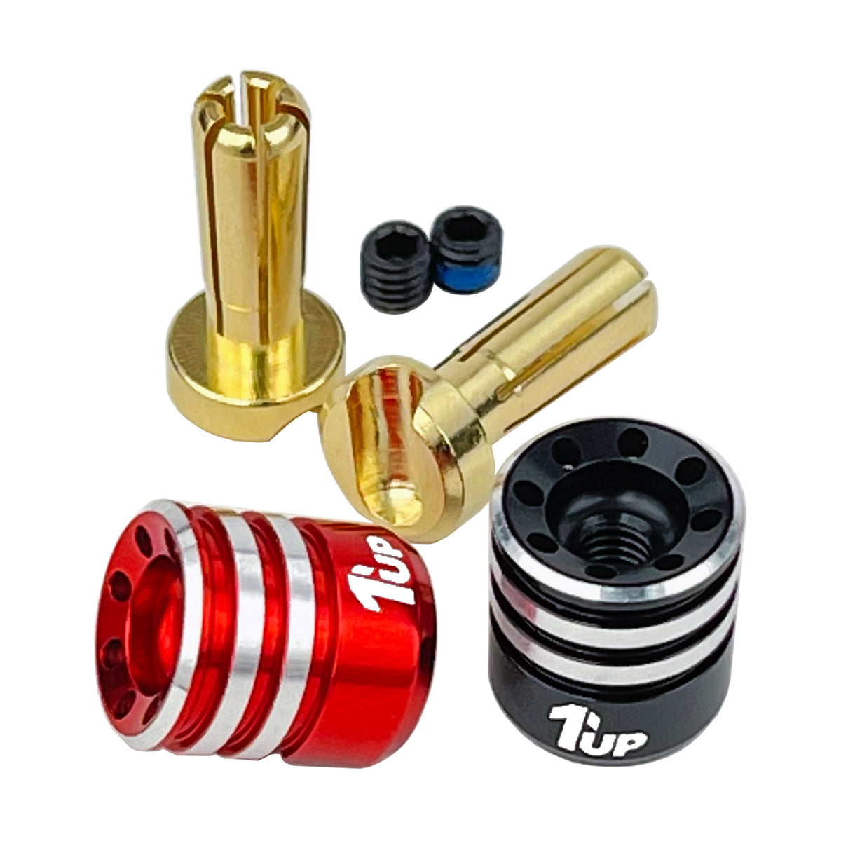 1UP Racing Heatsink Bullet Plugs & Grips 4mm 190435 Default Title