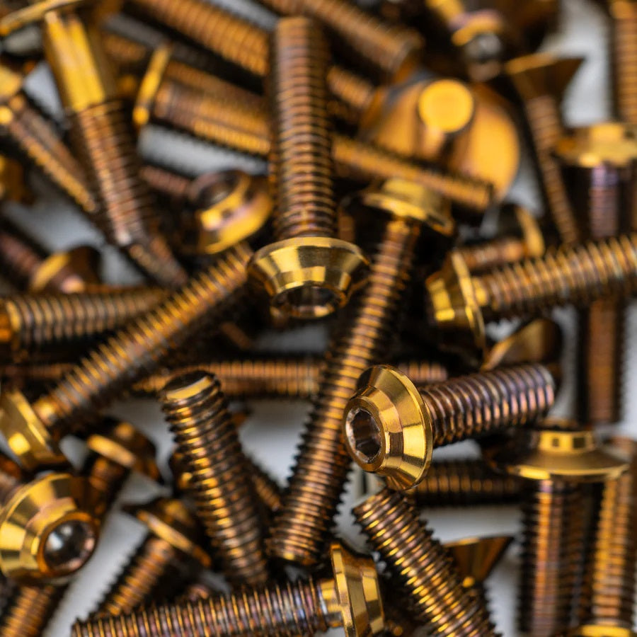 1UP Racing Pro Duty Titanium Upper Screw Set, Tamiya TRF 421, Bronze Anodized 710672