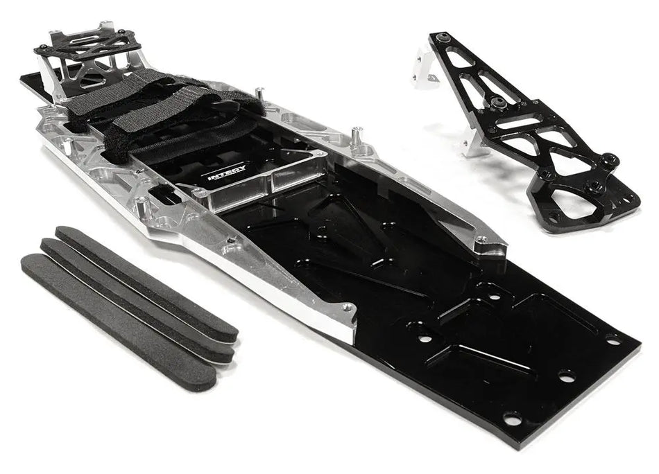 Integy Silver Billet Machined Complete LCG Chassis Conversion Kit for Traxxas 1/10 Slash 2WD C26146SILVER