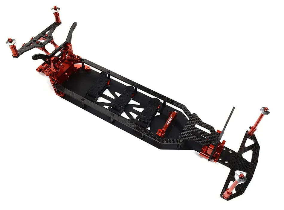Integy Red Alloy Chassis & Carbon Fiber Conversion Kit for Team Associated DR10 Drag C32548RED