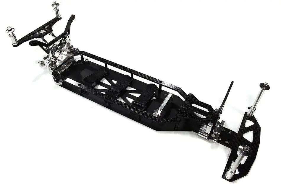 Integy Silver Alloy & Carbon Fiber Complete Chassis Conversion Kit for Team Associated DR10 Drag RTR C32548SILVER