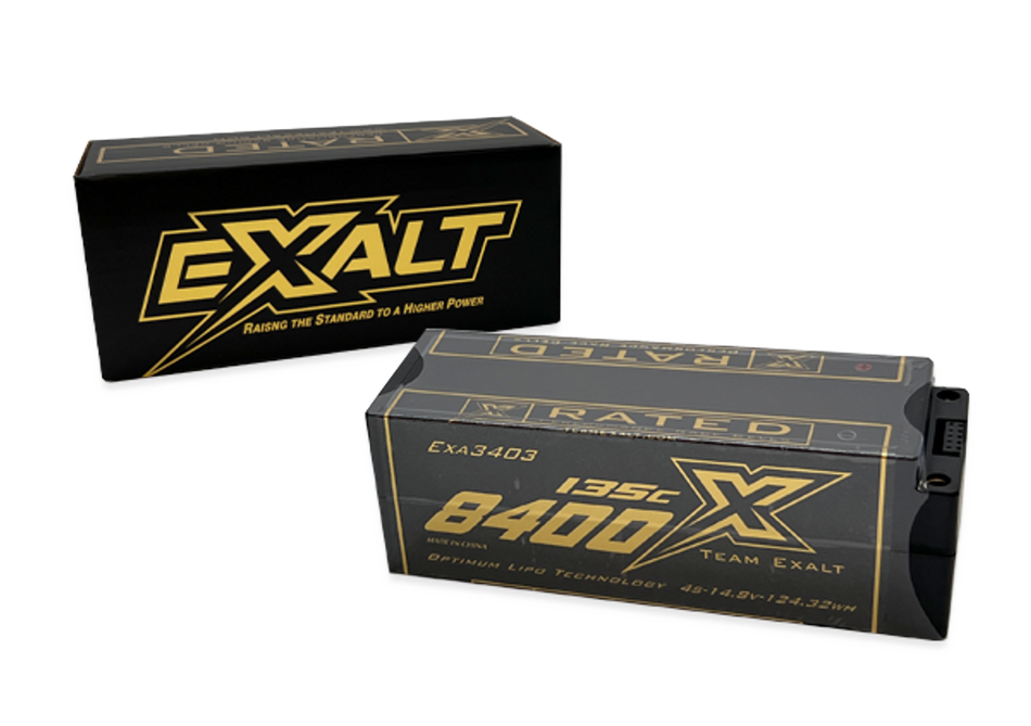 Exalt X-Rated 4S 135C Stick Hardcase Lipo Battery (14.8V/8400mAh)w/5mm Bullet Connectors (EXA3403)