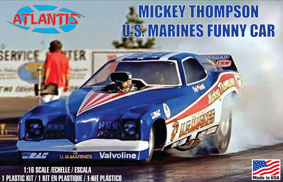 Atlantis Models 1/16 Mickey Thompson Marines Funny Car Plastic Model Kit H1499