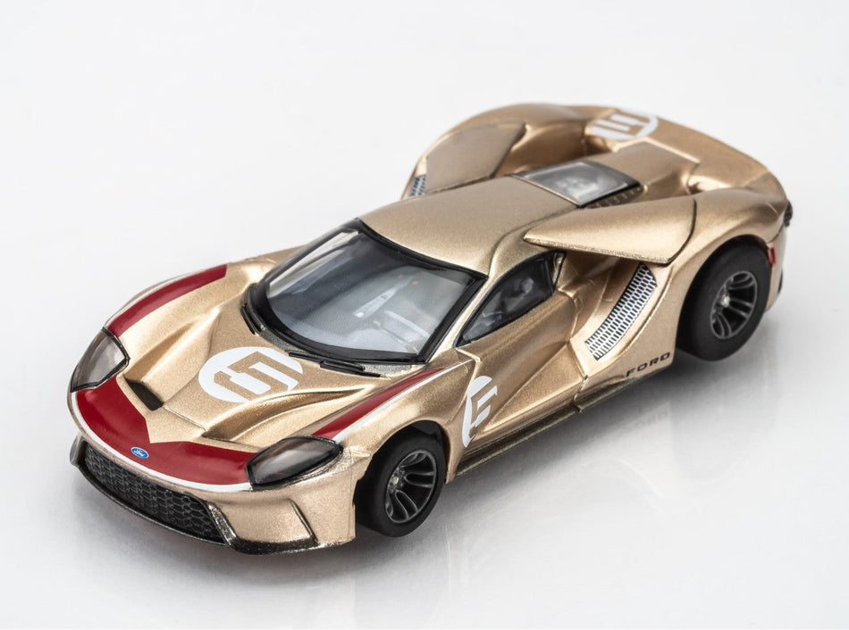 AFX Ford GT Heritage #5 HO Slot Car (Gold) (LWB) (Mega G+) 22061