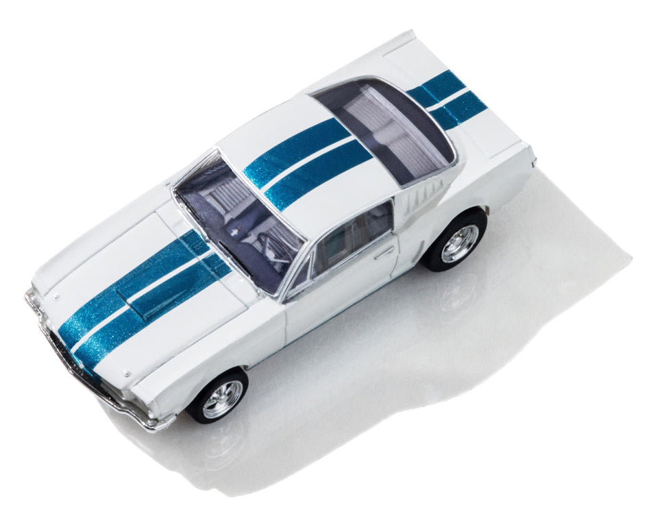 AFX 1965 Shelby Mustang GT350 HO Scale Slot Car (White) (LWB) (Mega G+) 22068