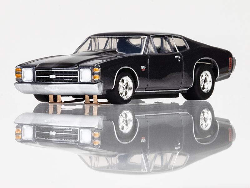 AFX 1972 Chevelle 454 SS HO Scale Slot Car (Gun Metal) (LWB) (Mega G+) 22087