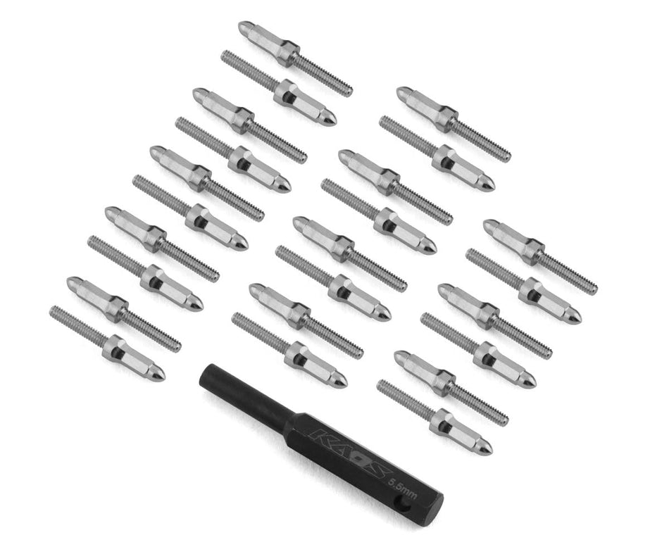 CEN Racing Bullet Wheel Lug(Silver chrome M2 studs with tool 24pcs)