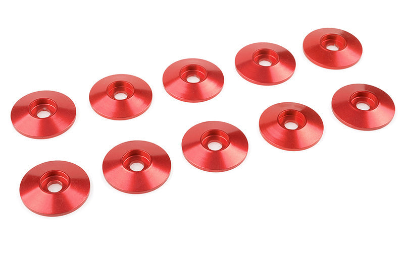 Corally Red Aluminum Washer for M4 Flat Head Screws OD=10mm 10