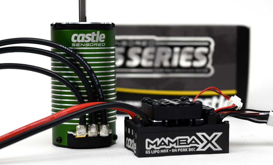 Castle Creations Mamba X Waterproof 1/8 Brushless Combo 1515 Sensored Motor 2200kV 010-0155-05 Default Title