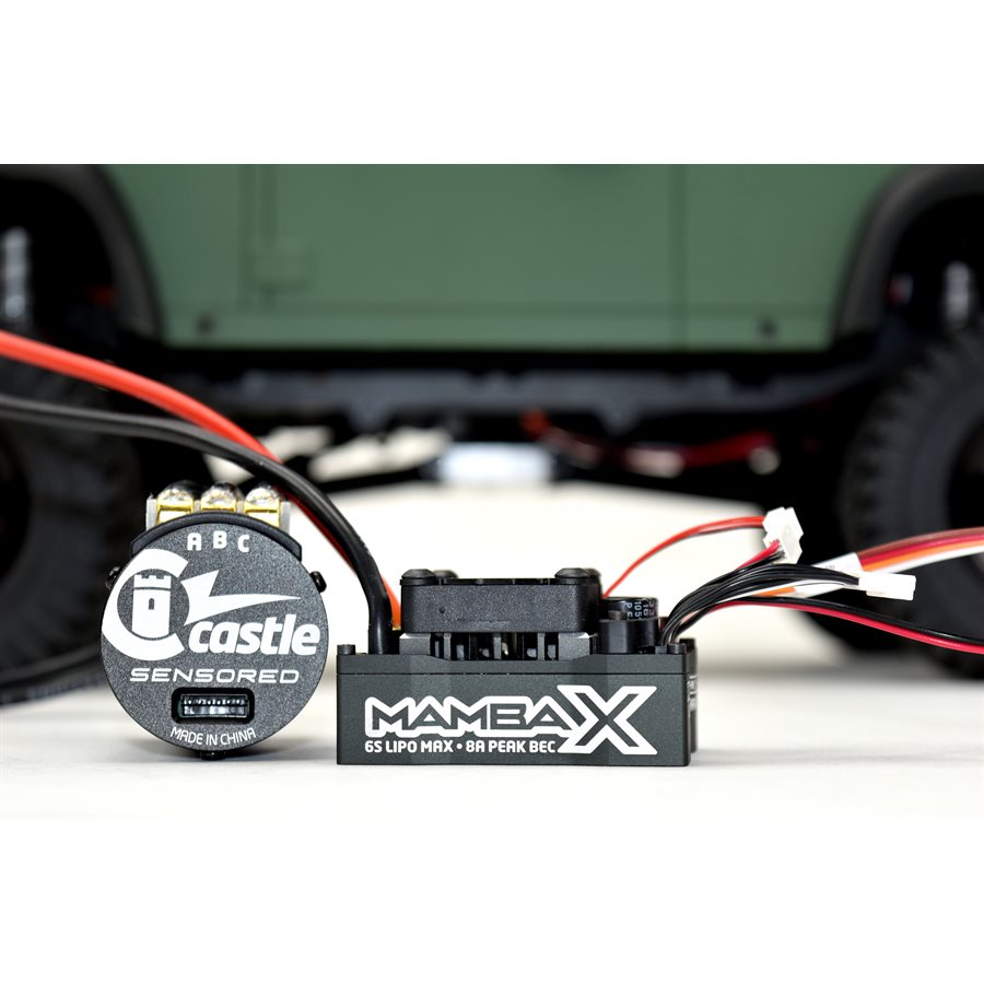 Castle Creations Mamba X ESC Waterproof Sensored Brushless Combo 1900kV Slate 010-0155-08 Default Title