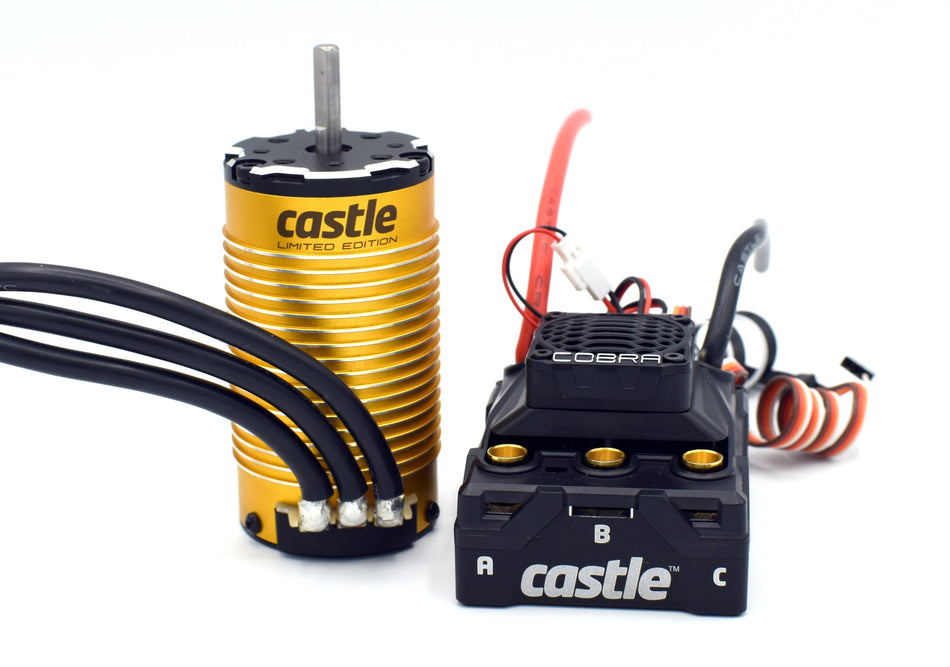 Castle Creations Cobra 8 6S 1/8 Scale Brushless Motor & ESC Combo (2200Kv) w/1515 V2 Sensored Motor (Limited Edition Gold) 010-0172-04