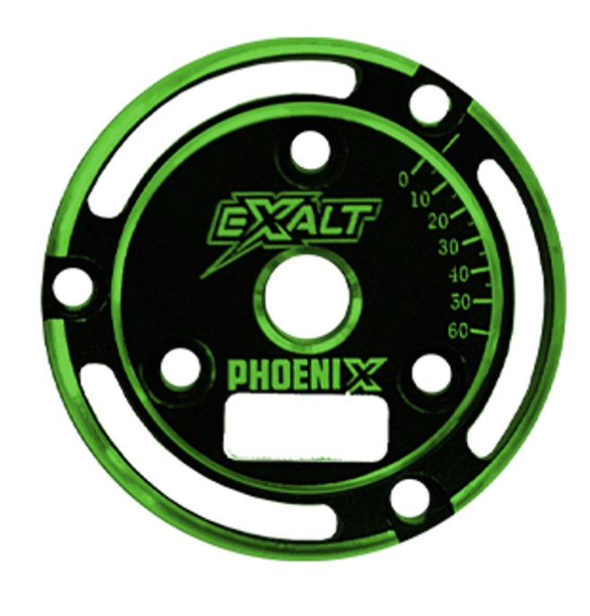 Exalt Black Phoenix Endplate with Green Chamfered Edges 0233GR