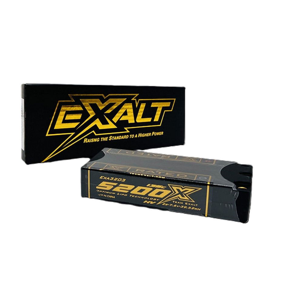 Exalt X-Rated 2S 135C LCG Hardcase Shorty Lipo Battery (7.6V/5200mAh) w/5mm Bullets (EXA3203)