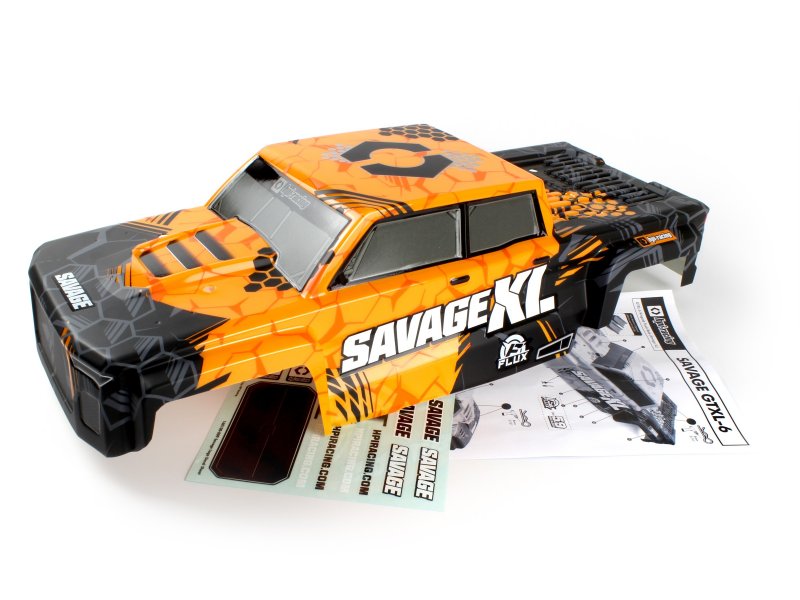 HPI Racing GTXL-6 Kingcab Painted Truck Body Only (Black/Orange) HPI160106 Default Title