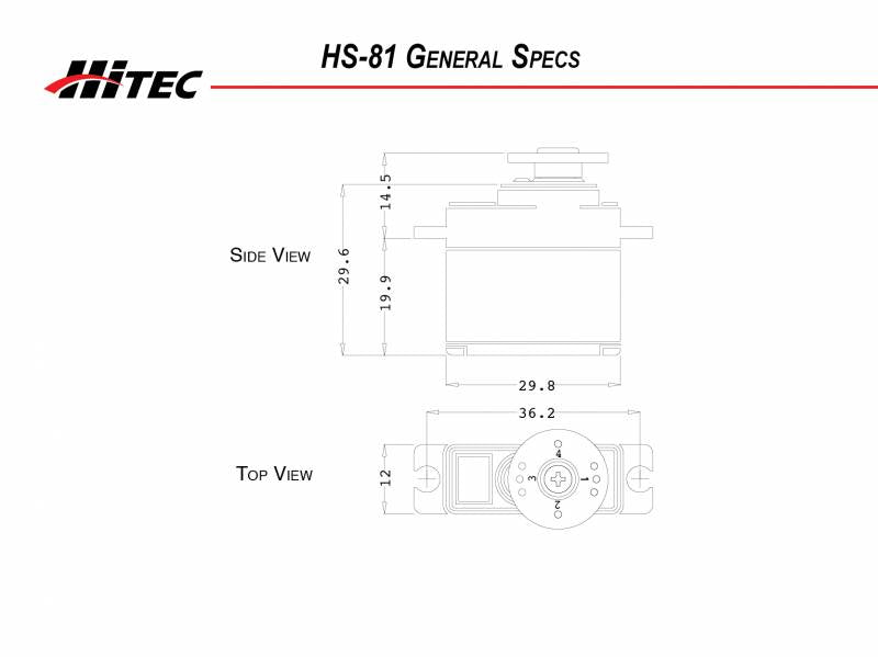 Hitec RCD HS-81 Micro Servo, .09sec/42oz @6.0v 31081S Default Title