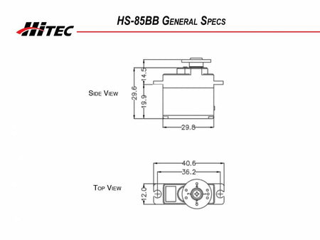 Hitec RCD HS-85BB Premium Micro Servo, .14sec/49oz @ 6.0v 31085S Default Title