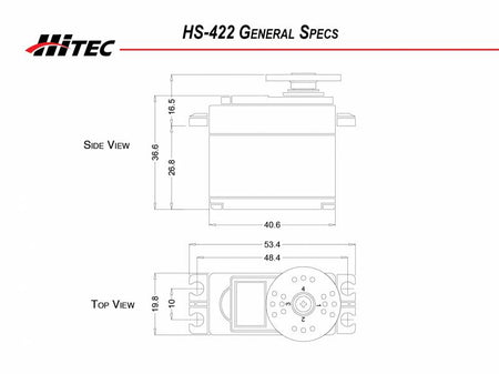 Hitec RCD HS-422 Deluxe Servo .16sec/57oz @ 6.0v 31422S Default Title