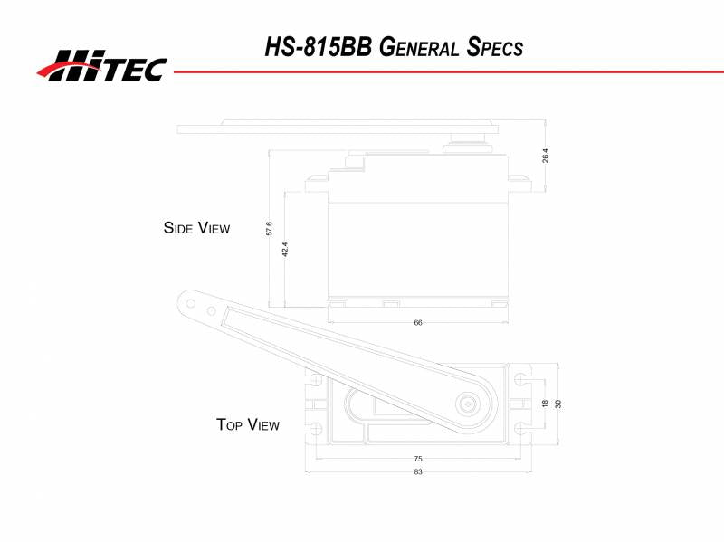 Hitec RCD HS-815BB Mega Sail Control Boat Servo .14sec/343oz @ 6.0v 31815S Default Title