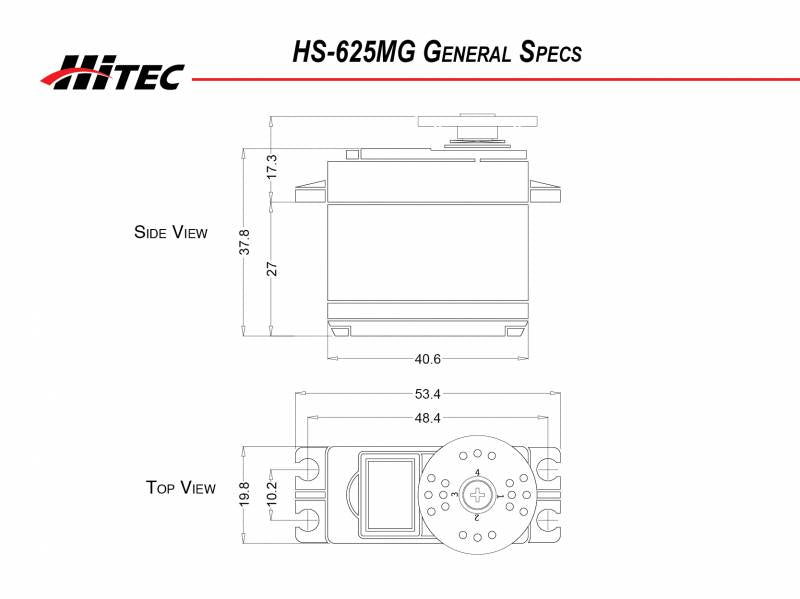 Hitec RCD HS-625MG High Speed, Metal Gear Premium Sport Servo, .15sec/94oz @ 6.0v 32625S Default Title