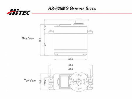 Hitec RCD HS-625MG High Speed, Metal Gear Premium Sport Servo, .15sec/94oz @ 6.0v 32625S Default Title