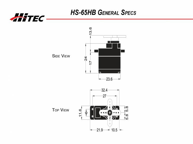 Hitec RCD HS-65HB Micro Servo Karbonite Gear, .13sec/26oz @ 6.0v 33065S Default Title