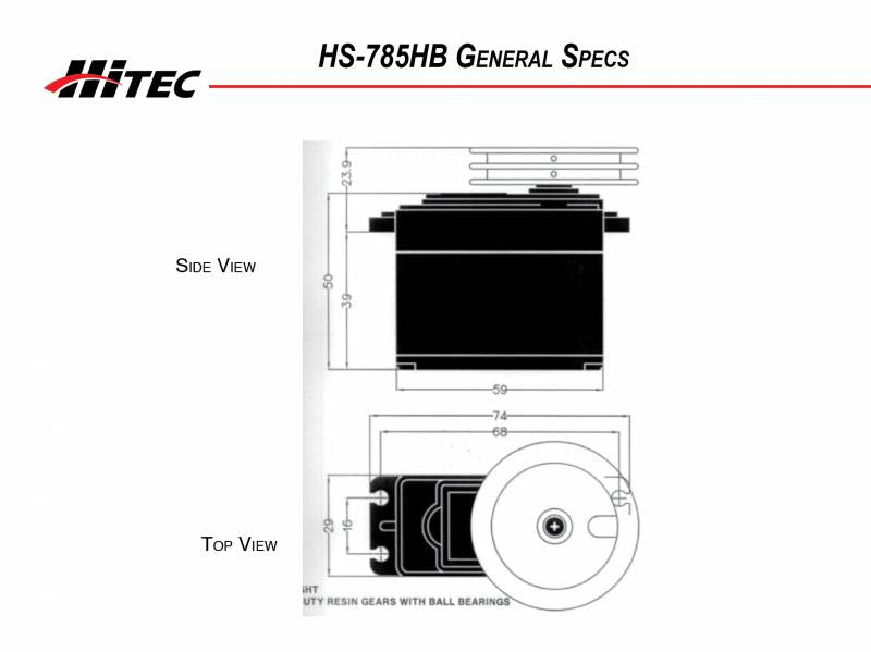 Hitec RCD HS-785HB Karbonite, 3.5 Turn Winch Servo, 1.38sec/183oz @ 6.0v 33785S Default Title