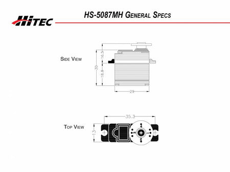 Hitec RCD HS-5087MH High Voltage Premium Digital Metal Gear Micro Servo, .13sec/60oz @ 7.4v 35087S Default Title