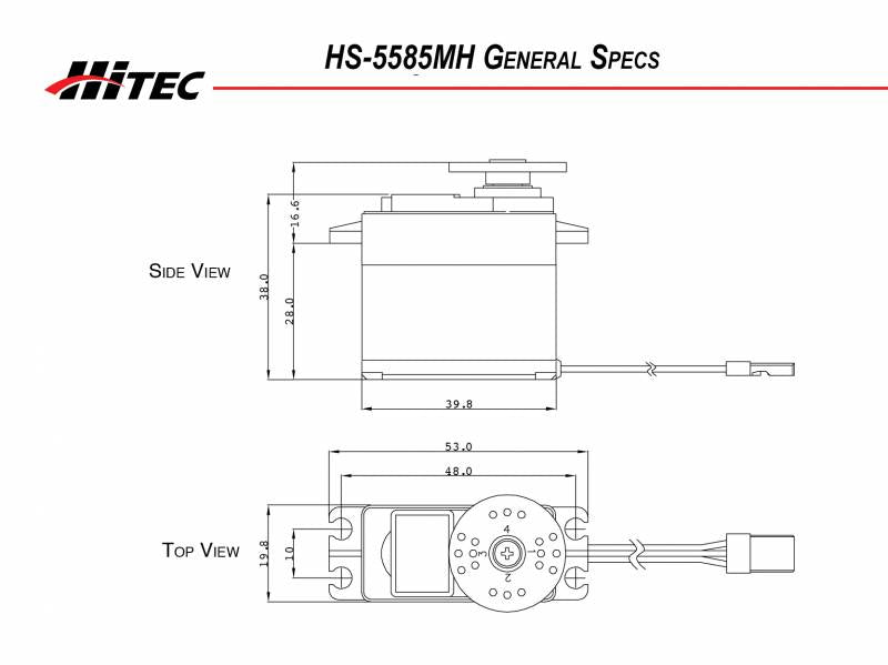 Hitec RCD HS-5585MH Premium Digital High Voltage, Coreless Motor Servo .14sec/236oz @ 7.4v 35585S Default Title