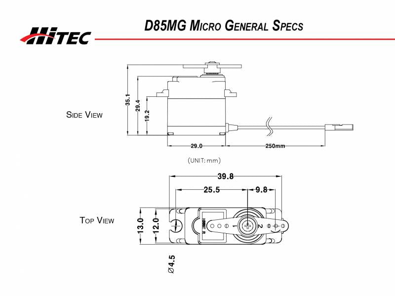 Hitec RCD D85MG 32 Bit Premium Metal Gear Micro Servo .13sec/60oz @ 6.0V 36085S Default Title