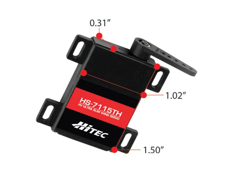 Hitec RCD HS-7115TH High Voltage, Titanium Gear, Slim Wing, Ultra Premium Servo .10sec/54oz @ 7.4v 37115S Default Title