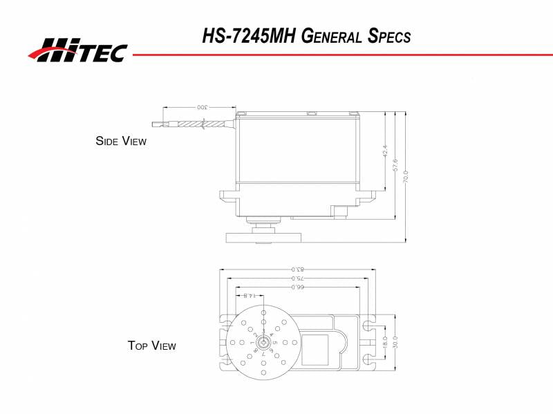 Hitec RCD HS-7245MH High Voltage, High Torque Digital Metal Gear Mini Servo .11sec/89oz @ 7.4v 37245S Default Title