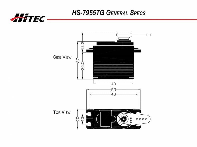 Hitec RCD HS-7955TG High Torque, Titanium Gear, Coreless Ultra Preminum Servo .15sec/333oz @ 6.0v 37955S Default Title