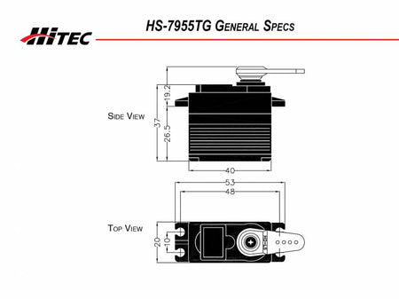 Hitec RCD HS-7955TG High Torque, Titanium Gear, Coreless Ultra Preminum Servo .15sec/333oz @ 6.0v 37955S Default Title