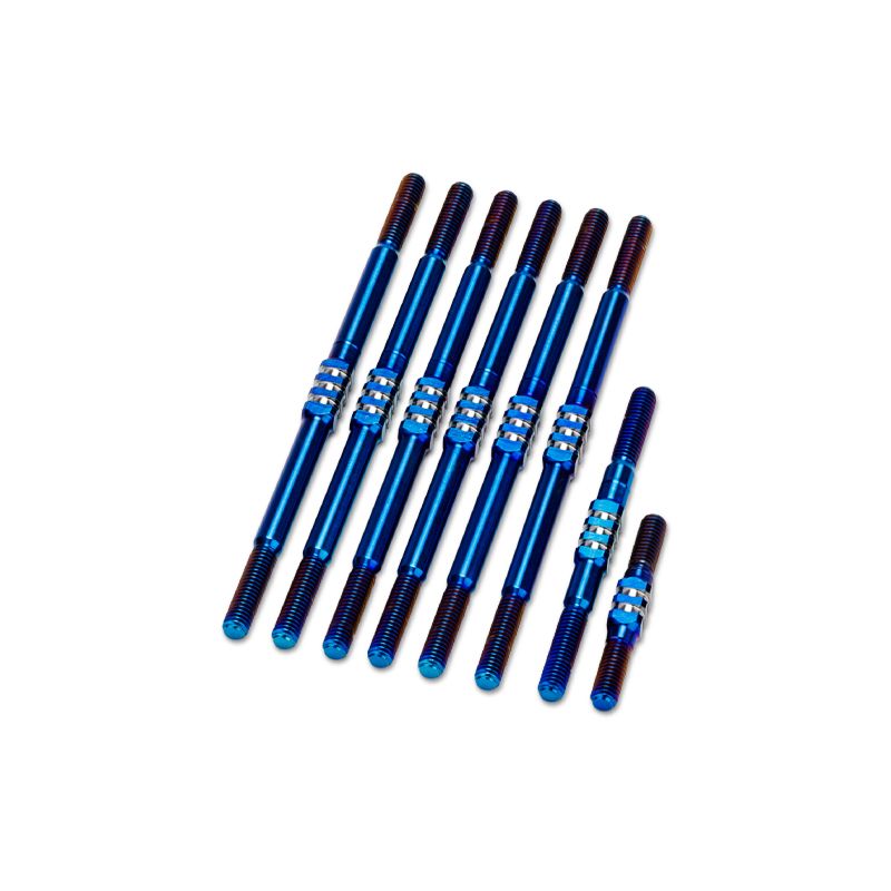 J Concepts RC10T Fin Titanium Turnbuckle Set, 8pc, Burnt Blue 28281