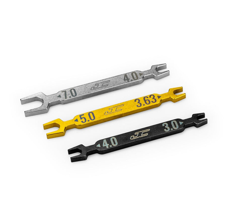 J Concepts Combo Open Wrench Set, 3pcs, (3.0/4.0, 3.63/5.0, 4.0/7.0), 5024