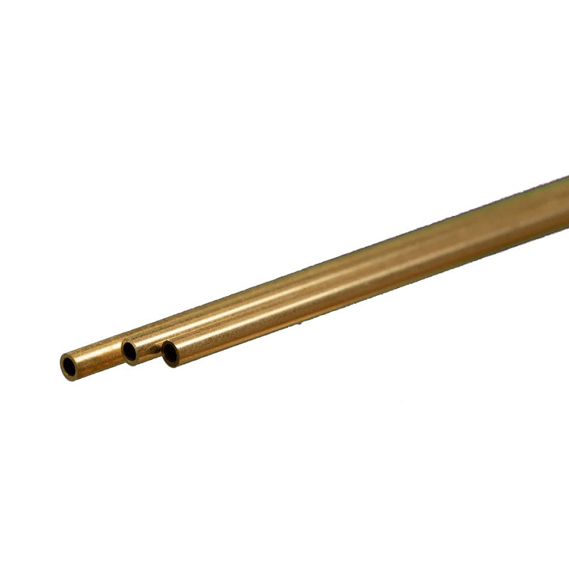 K & S Metals Round Brass Tube: 3/32" OD x 0.014" Wall x 12" Long 8126