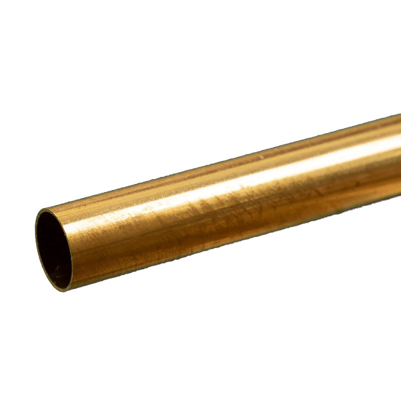 K & S Metals Round Brass Tube: 17/32" OD x 0.014" Wall x 12" Long 8140