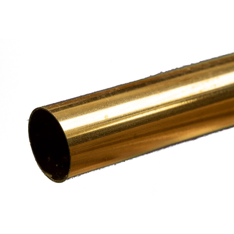 K & S Metals Round Brass Tube: 21/32" OD x 0.014" Wall x 12" Long 8144