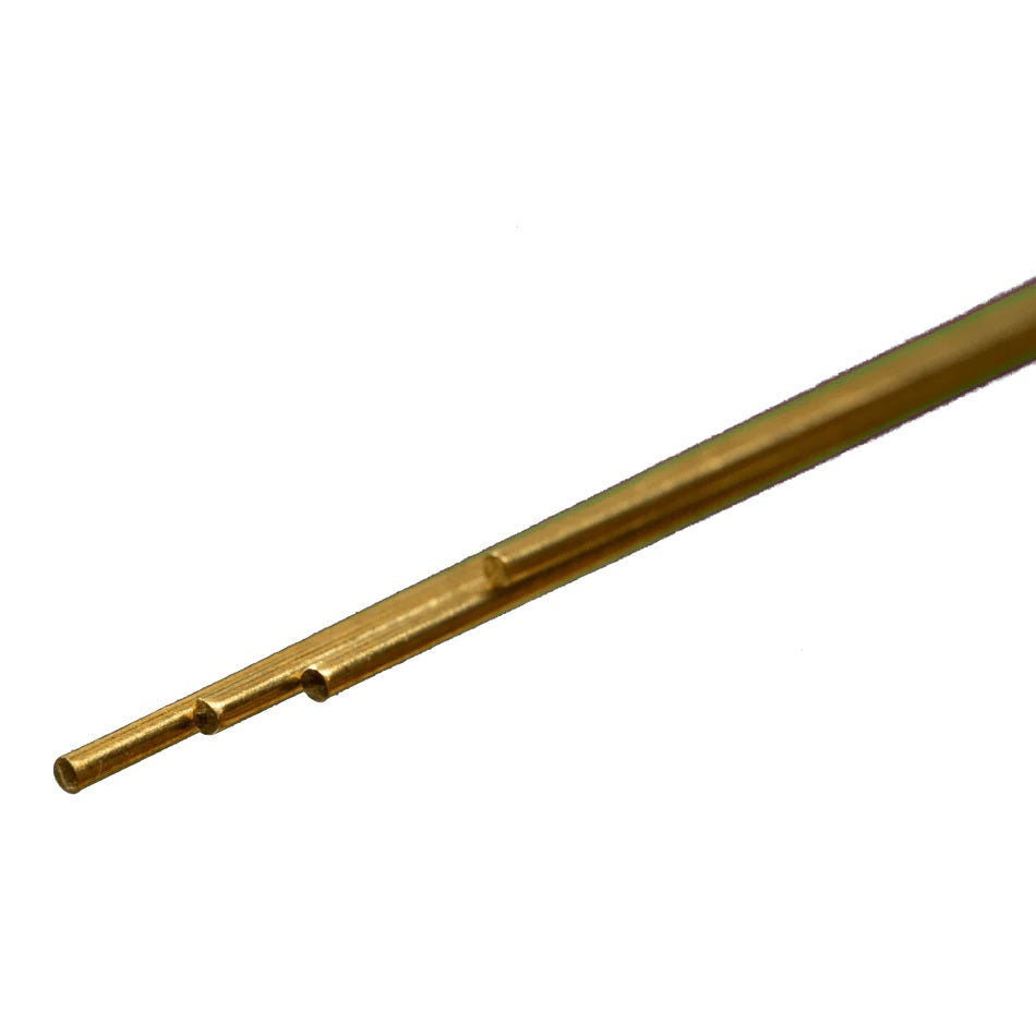 K & S Metals Round Brass Rod: 3/64" OD x 12" Long 8161
