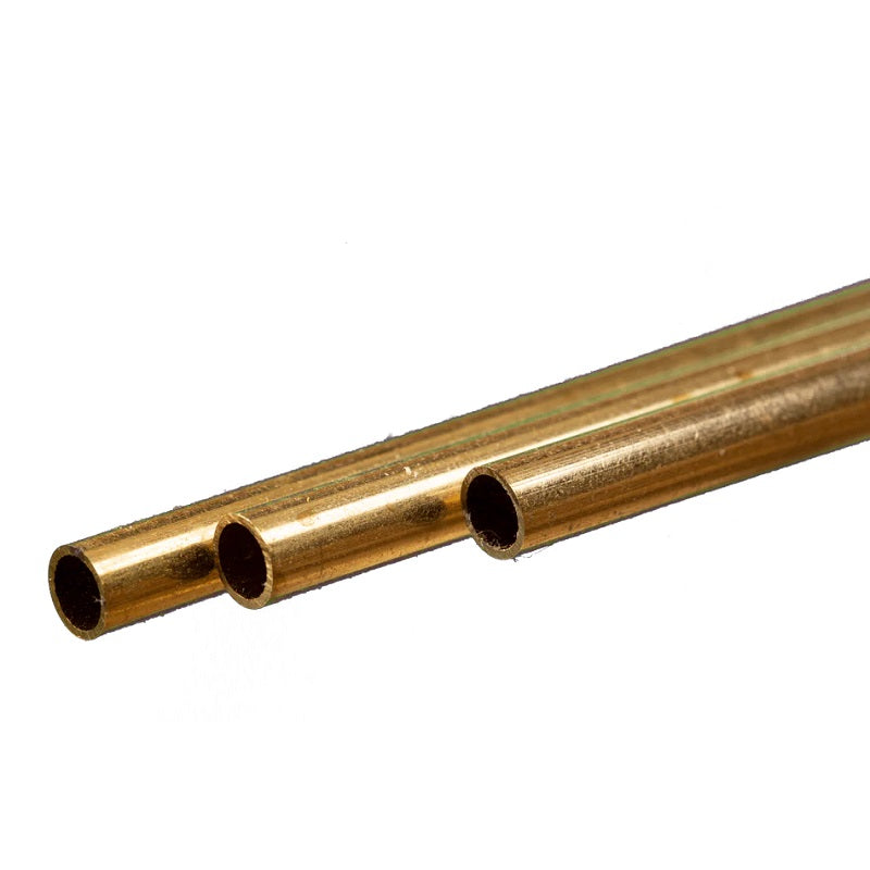 K & S Metals Round Brass Tube: 5mm OD x 0.45mm Wall x 300mm Long 9823