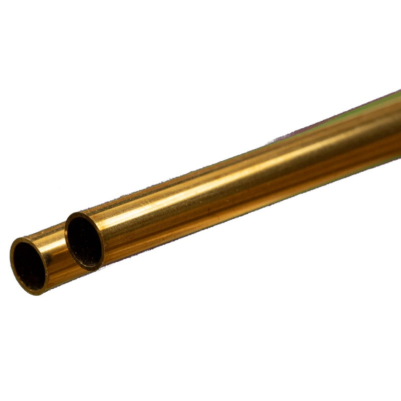 K & S Metals Round Brass Tube: 6mm OD 0.45mm Wall x 300mm Long 9824