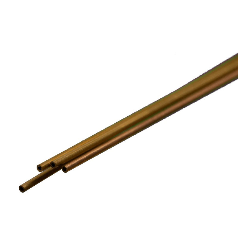 K & S Metals Round Brass Tube: 1mm OD x 0.225mm Wall x 300mm Long 9830