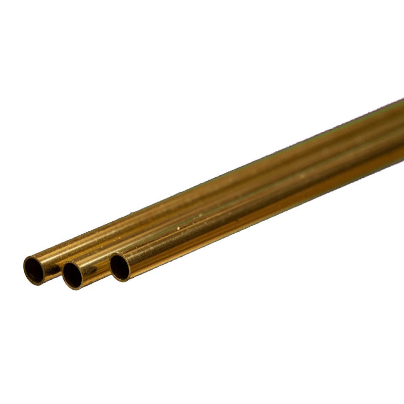 K & S Metals Round Brass Tube: 3mm OD x 0.225mm Wall x 300mm Long 9834