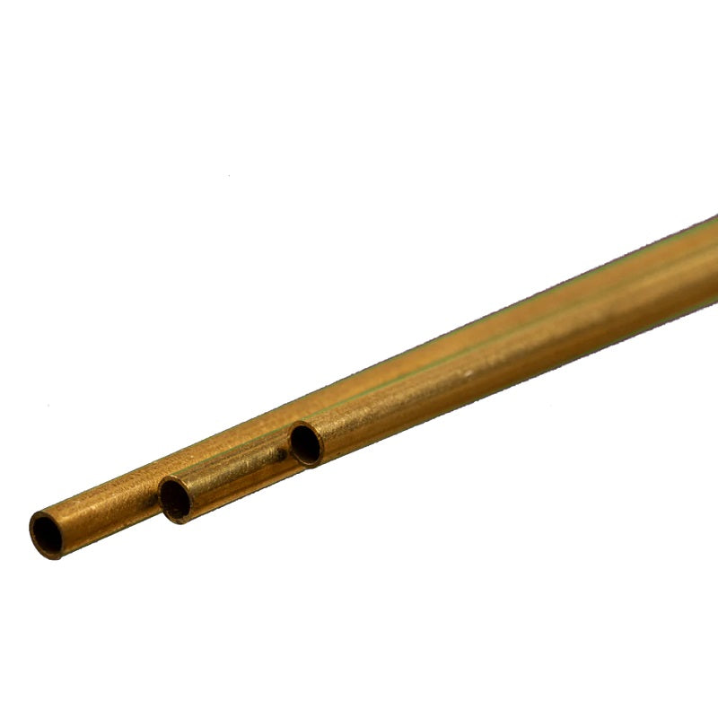 K & S Metals Round Brass Tube: 3.5mm OD x 0.225mm Wall x 300mm Long 9835