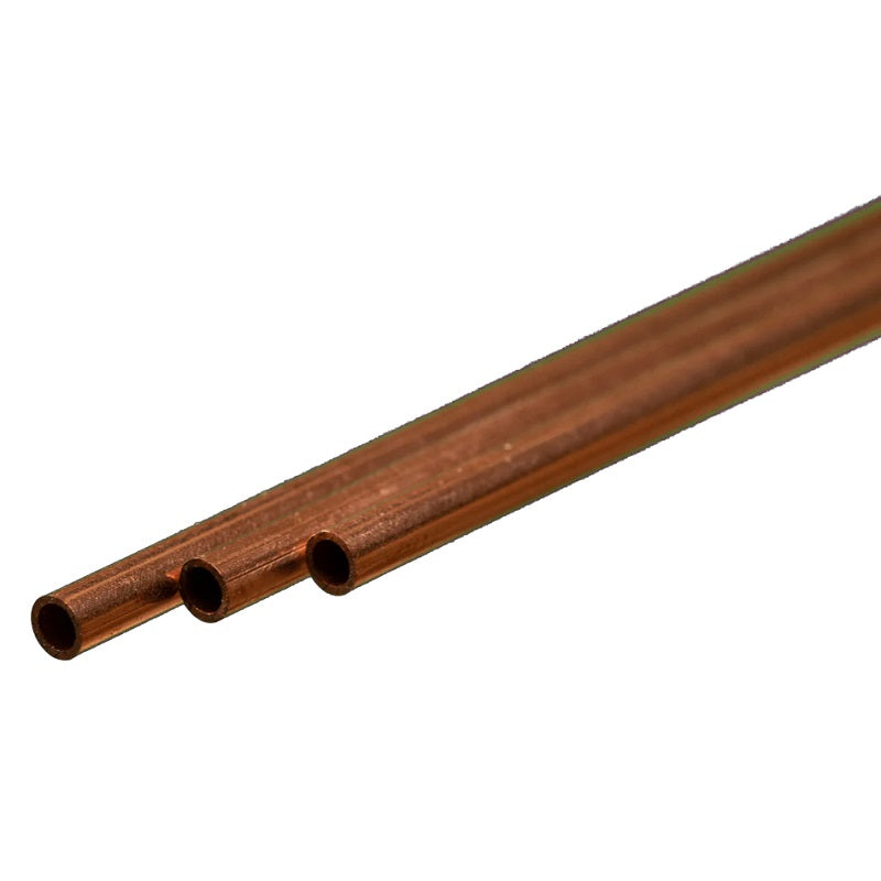 K & S Metals Round Copper Tube: 3mm OD x 0.36mm Wall x 300mm Long 9871