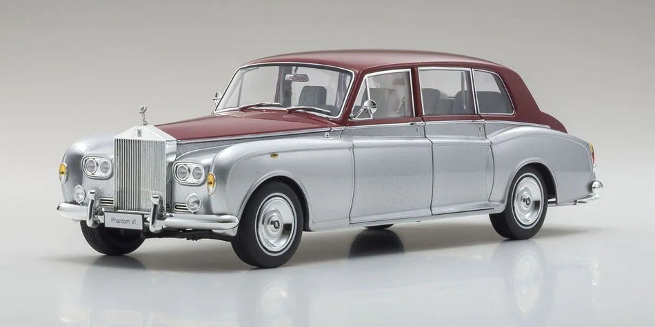 Kyosho 1/18 Scale Rolls Royce Phantom VI Silver/Red Model Diecast Car 08905SR