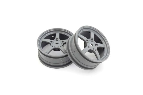 Kyosho 5-Spoke Racing Wheel Gray 2pcs Default Title